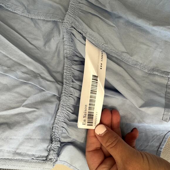 NWOT En Saison Light Blue Poplin Blouse Women's Size Medium - Picture 5 of 5